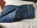 真维斯（JEANSWEST）牛仔裤男2025春夏柔软棉弹修身小脚裤潮流时尚印花男长裤中蓝33 实拍图