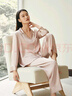 金三塔睡衣女真丝桑蚕丝素色简约可外穿简奢家居服 实拍图