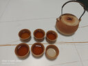 瓷牌茗茶具（cipaiming teaset）茶壶粗陶烧水壶户外酒精炉煮茶壶陶瓷围炉煮茶茶具套装 粗陶条纹古鸣壶7件 实拍图