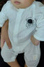 婧麒婴儿衣服夏季薄款新生宝宝提花连体衣纯棉空调服爬服夏装单件 宇航员白 66cm 实拍图