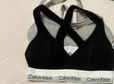 Calvin Klein内衣【摩登引力带】海边可外穿ck无钢圈轻运动棉质工字背心文胸 001-太空黑 S 推荐70A-75A 实拍图