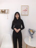 晨芙职业装加绒衬衫女士长袖时尚商务面试正装衬衣工装白领气质工作服 1632黑色加绒 XL 建议110-120斤 实拍图