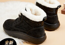 回力（Warrior）官方棉鞋雪地靴女冬季厚底防寒短筒棉靴女加绒保暖靴子女 黑色36 实拍图