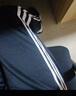 阿迪达斯 （adidas）长裤男秋季宽松透气直筒裤跑步运动防风休闲裤 黑白（经典款） XS 实拍图