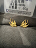明牌珠宝  平安喜庆云燕 足金古法黄金耳钉耳饰礼物女AFH0213工费120 足金耳饰 约1.60克 实拍图