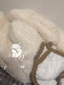 迷人微笑小熊帽子女冬季毛线帽围巾手套一体帽骑车保暖脖套毛绒可爱学生 白色 均码 实拍图