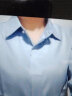 FitonTon缎面衬衫女长袖秋冬百搭职业衬衣复古港风垂感通勤上衣 蓝色 S 实拍图