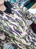 贵人熊加绒加厚罩衣保暖大褂男女工作服防水防油迷彩长褂厨房长袖劳保服 青碎花(带帽) 小码(90-120) 实拍图