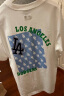 美职棒（MLB）官方 男女情侣虞书欣明星同款老花棉质T恤短袖24夏季新款TSM04 洛杉矶道奇队/象牙色 XS 160/84A 晒单实拍图