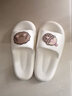 利达妮（TZLDN）踩屎感拖鞋女士夏季外穿户外防滑室内家居家用情侣洗澡厚底凉拖女 白色 38-39 (适合37-38码) 实拍图