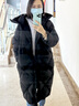 伊芙丽（eifini）蒋欣代言【黑天鹅系列】鹅绒三防连帽长款H型羽绒服女冬装新款 黑色 S 155/80A80-115斤 80-115斤 实拍图
