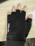 罗维利特麂皮绒手套男冬季加绒保暖薄款触屏半指露二指户外骑行跑步开车棉 麂皮绒半指-黑色 均码 实拍图