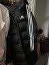 阿迪达斯（adidas）男女同款运动长款羽绒外套白鸭绒连帽保暖羽绒服 黑白 L  实拍图