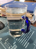 尚明耐热玻璃泡茶杯茶水分离不锈钢过滤办公茶杯带盖带把透明水杯家用 蓝把500ml 实拍图