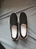 热风2025年秋季新款男士时尚休闲鞋一脚套厚底圆头百搭日常布鞋男 01黑色 42 偏大半码 实拍图