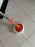 大卫旋转拖把杆加强粗杆细杆伸缩杆圆盘配件D9拓朴通用型D10拓扑原装 桔色V6细杆+塑料盘 实拍图