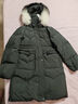 太平鸟零重力毛领中长款羽绒服女冬新款连帽保暖服白鸭绒 黑色 S 实拍图