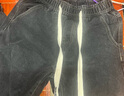 顶峰保罗（Dingfengbaoluo）复古水洗牛仔裤男做旧刺绣抽绳宽松阔腿直筒休闲DFS819黑灰S 实拍图
