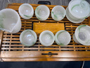 琉璃茶具套装组合白玉茶杯家用送礼玉瓷功夫盖碗茶壶整套礼盒礼品 翡翠琉璃玉瓷套装【安全包装】 1盖碗+1公道+1茶漏套组+6茶杯 实拍图