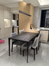 苏格情调岩板岛台餐桌佛山品质家具依诺岩板现代极简航空铝合金餐桌 德利丰岩板【哑光/纯黑】 1.4m餐桌+4马鞍椅 实拍图