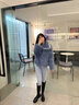 达芙妮长筒靴女2024春秋季V口粗跟增高靴瘦瘦长靴粗腿高筒靴骑士靴 黑色【V口单里款】 39 实拍图
