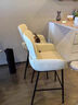 艾森朗特意式极简吧台椅家用岛台高脚椅吧凳轻奢高级感酒吧高椅子前台吧椅 米白色 坐高65cm 实拍图
