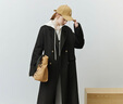 范思蓝恩22FS4099西装式双面呢子大衣女中长款秋冬韩系羊毛呢外套 气质黑 S 实拍图