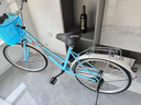 火星翼自行车男女式单变速轻便男成年人代步通勤上班学生复古公主单车 低梁-蓝色-豪华版 升级实心胎26寸 实拍图
