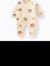 贝乐咿贝乐咿0-3个月新生儿连体衣秋冬婴儿夹棉保暖哈衣初生宝宝睡衣服 1746格子熊 59cm 实拍图