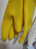 牛筋乳胶手套劳保防水耐酸碱橡胶手套耐磨洗衣家务清洁胶皮手套 3双 黄色加长加厚 M中号女士 实拍图