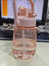 希乐（cille）塑料水杯大容量女学生儿童吸管杯健身运动tritan刻度大肚杯子1.1L 实拍图