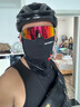 洛克兄弟防晒面罩冰丝透气电动车骑行遮脸口罩男女春夏季户外钓鱼登山徒步 苍黑-耳绳可调 实拍图