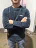 吉普（JEEP）毛衣男秋冬季加绒加厚保暖针织衫男士圆领衣服男装 蓝色加绒 M  实拍图