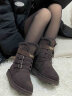 AU&MU澳洲雪地靴女冬季羊皮毛一体中筒男女靴保暖加绒防滑大码户外棉鞋 N310巧克力色 37 U6 实拍图