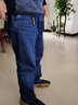 AEMAPE苹果纯棉秋冬季牛仔裤中老年高腰深裆宽松直筒爸爸装百搭加绒长裤 （厚款）D款#浅蓝色 36 (2尺8) 实拍图