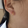 周大福 简约 足金黄金耳环(工费120)约1.35g EOF153生日礼物 实拍图