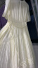 伊芙丽（eifini）伊芙丽圆领连衣裙女气质绝美白色泡泡袖仙女裙2024春装新款茶歇裙 米白 160/84A/M 晒单实拍图