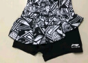 李宁（LI-NING）游泳衣女士运动连体平角保守遮肚显瘦泡温泉性感泳装310黑色4XL 实拍图