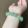 玉菲雅真和田玉手链男玉手链女复古桶珠老型珠单圈珠晴水绿玉器手串 晴水色圆珠手链 实拍图
