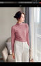 寐丽半高领打底衫女面膜衣秋冬亲肤高弹修身长袖外穿内搭打底上衣 珊瑚粉 均码80-120斤 实拍图