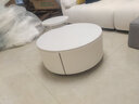 洋意悦茶几客厅奶油风创意小户型岩板现代简约折叠轻奢小圆桌 【免费送凳子】40纯白岩板+70纯白岩板 实拍图