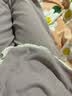 猫人女士睡衣女秋季棉质家居服女长袖开衫纯色花边睡衣套装紫色L 实拍图
