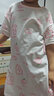 红豆女童睡裙纯棉春夏季薄款家居服儿童短袖套头睡衣A类Q3322白色120 实拍图