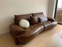 意式轻奢真皮沙发客厅新款小户型现代简约白色奶油风弧形皮艺沙发 标准版:进口松木-高密海绵座包 [进口]弧形单人: 1.2米 实拍图