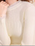三彩2023冬季新款纯色针织衫玻璃纱拼接毛衫内搭打底衫修身女 奶白 170/92A/XL 实拍图