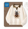 真维斯（JEANSWEST）卫衣女外套春秋冬季新款polo领撞色宽松上衣服女生长袖设计感女装 加绒 米色 兔子涂鸦_KZ M 【推荐体重101-120斤】 实拍图