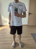 昇亿 运动套装男夏季短袖T恤运动短裤篮球服运动健身速干衣羽毛球男士足球装跑步服短裤训练衣休闲夏天春秋 荧光绿 XL 实拍图