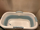 木太祖泡澡桶成人洗澡桶折叠浴桶浴盆婴幼儿大人儿童洗澡盆家用洗澡神器 【标准无盖款】1.2m大人-蓝色 实拍图