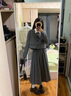 雅黛丝薇小香风连衣裙新款2025女装春秋盐系一整套气质显瘦毛呢中长款裙子 灰色套装 S 实拍图
