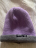 魔塑亿手帽子女秋冬季韩版百搭加厚双层针织帽男双面可戴月子帽保暖毛线帽 紫色-灰色 均码有弹性 实拍图